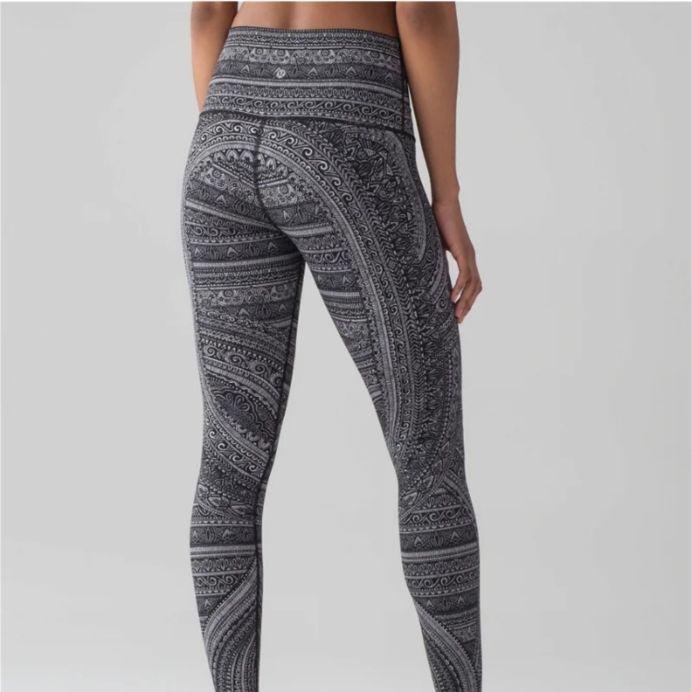 Lululemon Wunder Under Hi-Rise Tight Leggings Nulux  28 Ice Grey Black - Picture 3 of 8